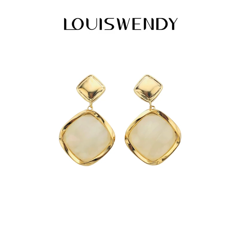 铜合金耳饰 时尚菱形耳饰女耳环新款高级感轻奢气质耳坠-0143