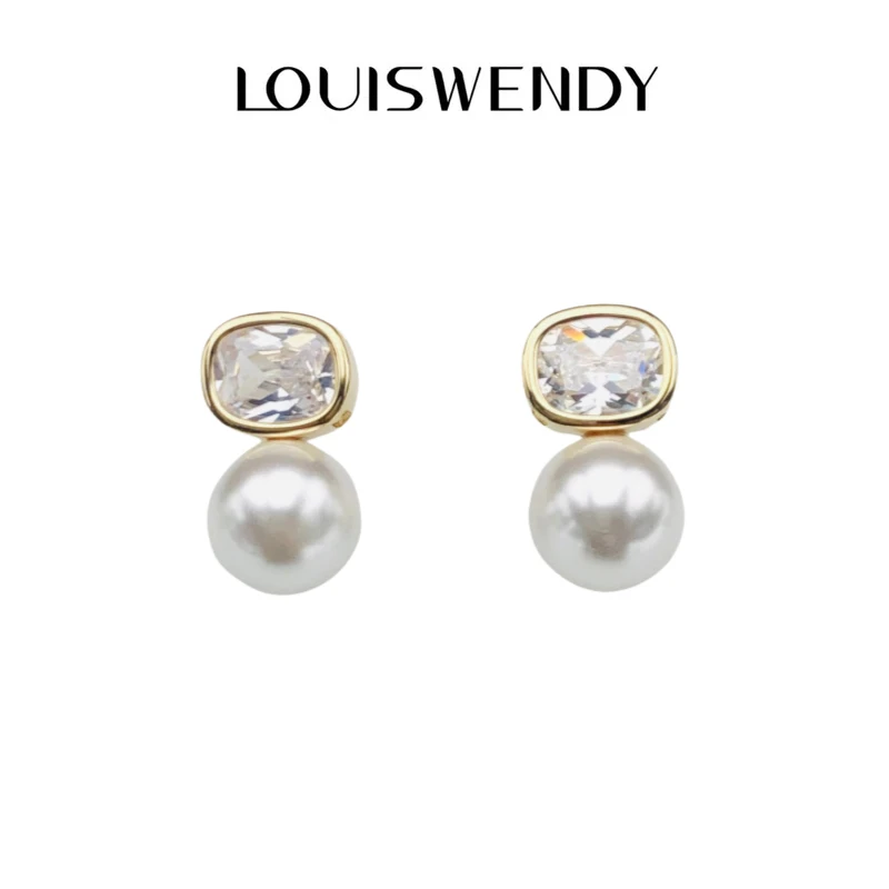 铜合金仿珍珠耳饰 时尚优雅耳环个性轻奢高级感简约精致耳钉-0256