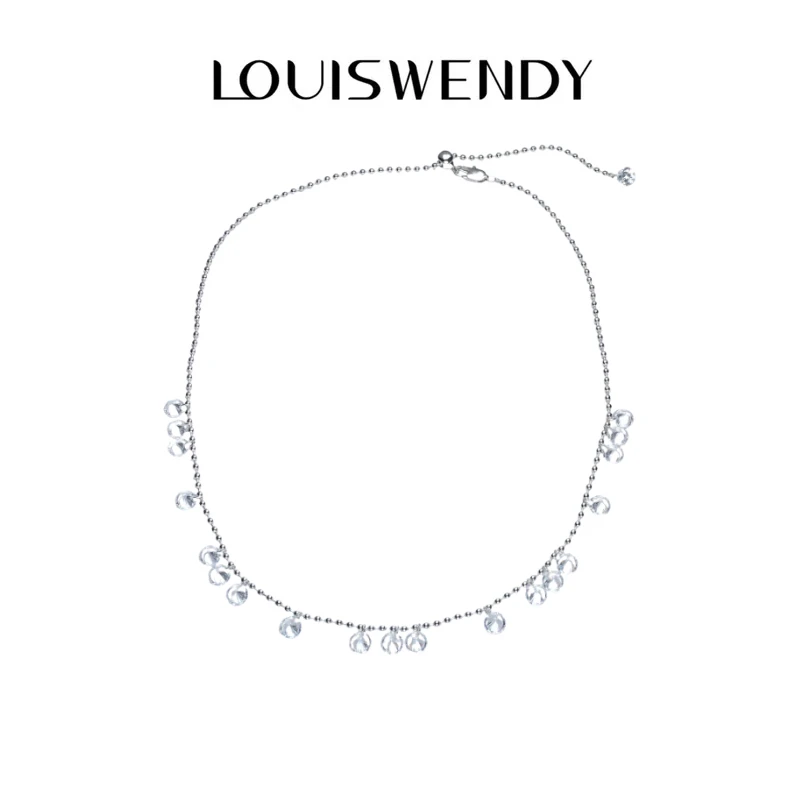 铜合金项链 小众法式满天星项链女不规则精致水滴流苏锁骨链-0084