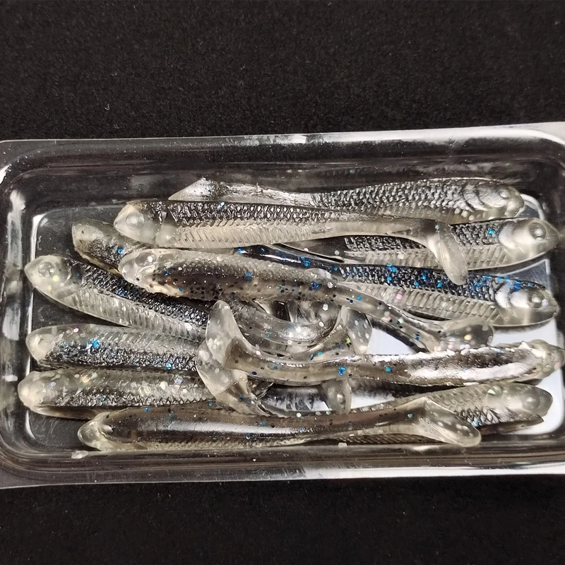 t尾鱼6cm10条路亚软饵淡水T尾软虫铅头钩钓小鱼鲈鱼鳜鱼远投倒钓