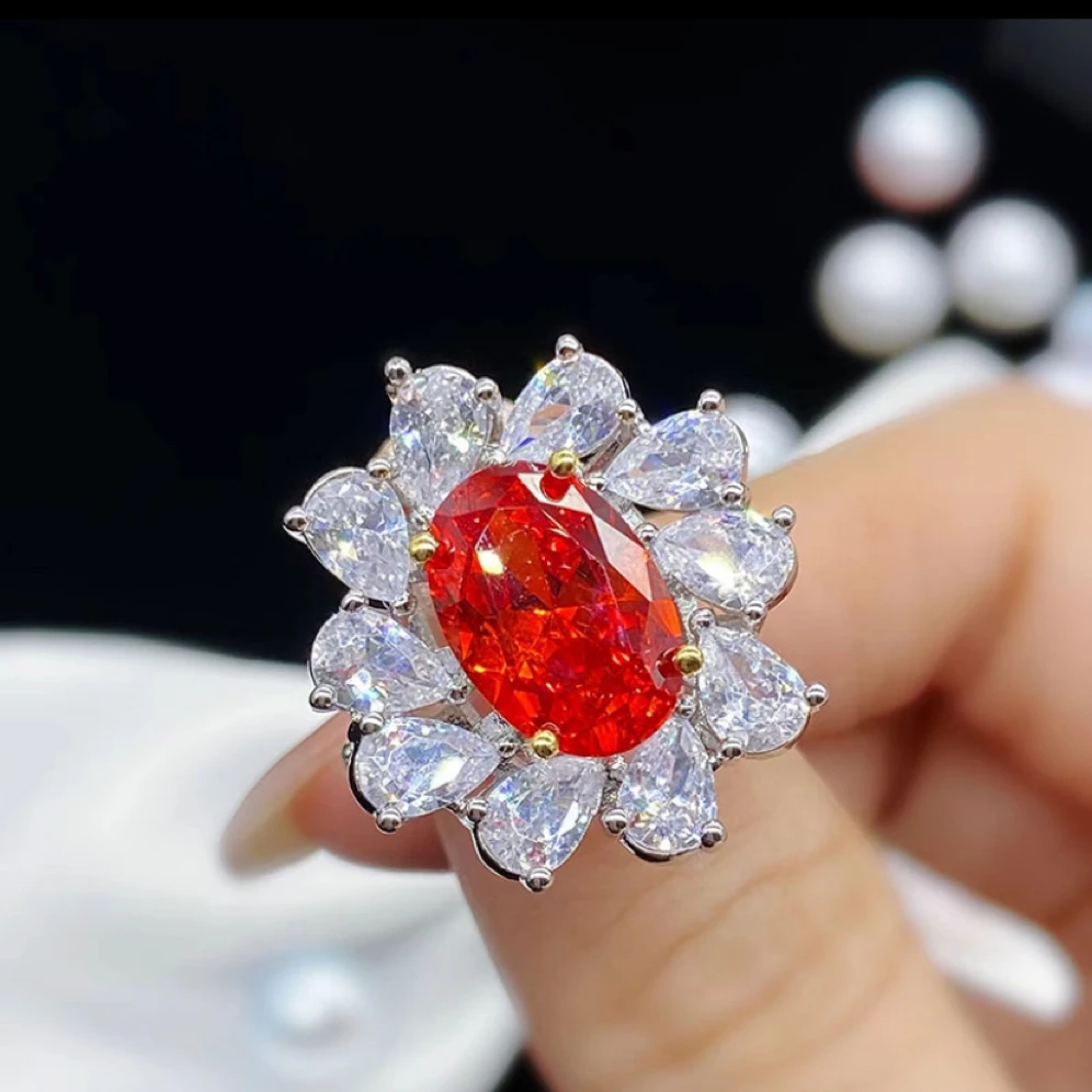 橙色轻奢款戒指9044