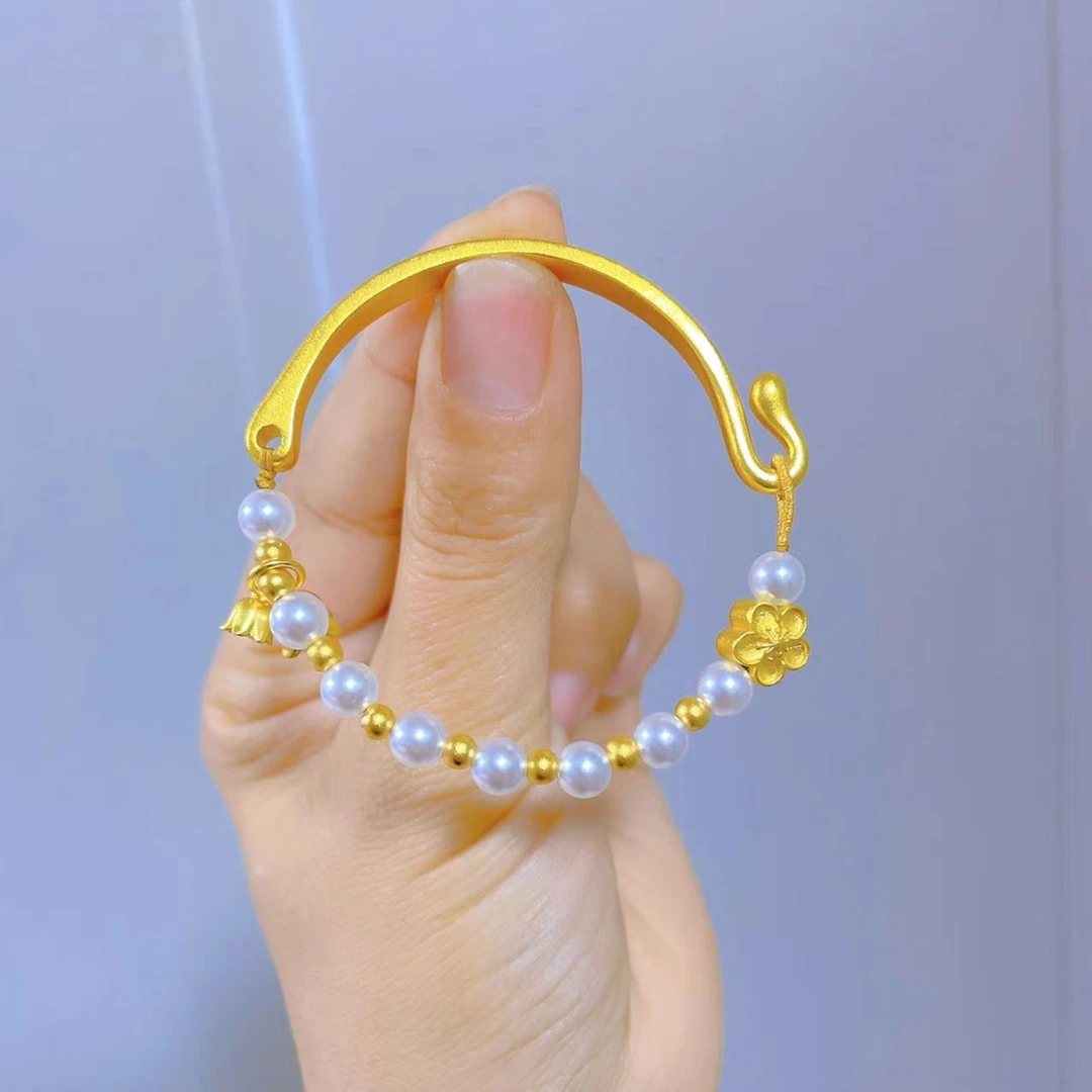 花萌 合金布艺手链 铃兰花弯管手绳