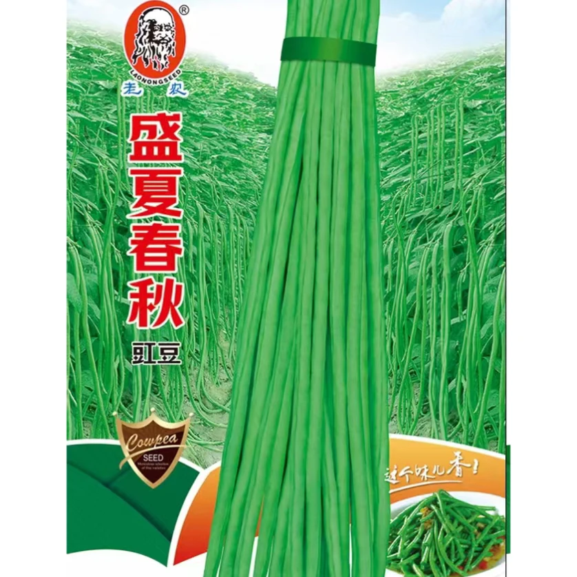 早熟蔓生盛夏春秋豇豆种子荚长荚嫩绿色无鼓子高产豇豆蔬菜种籽