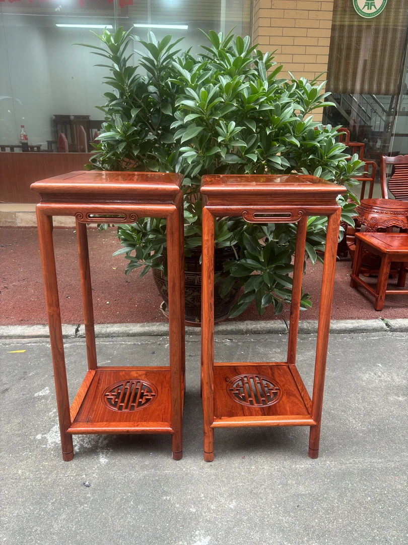 缅花明式镂空花架 长35CM-宽35CM-高80CM一个