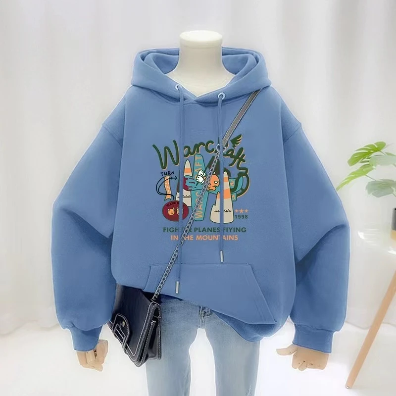 纯棉原创设计宽松圆领ins连帽卫衣男女同款2023秋季新品8005款