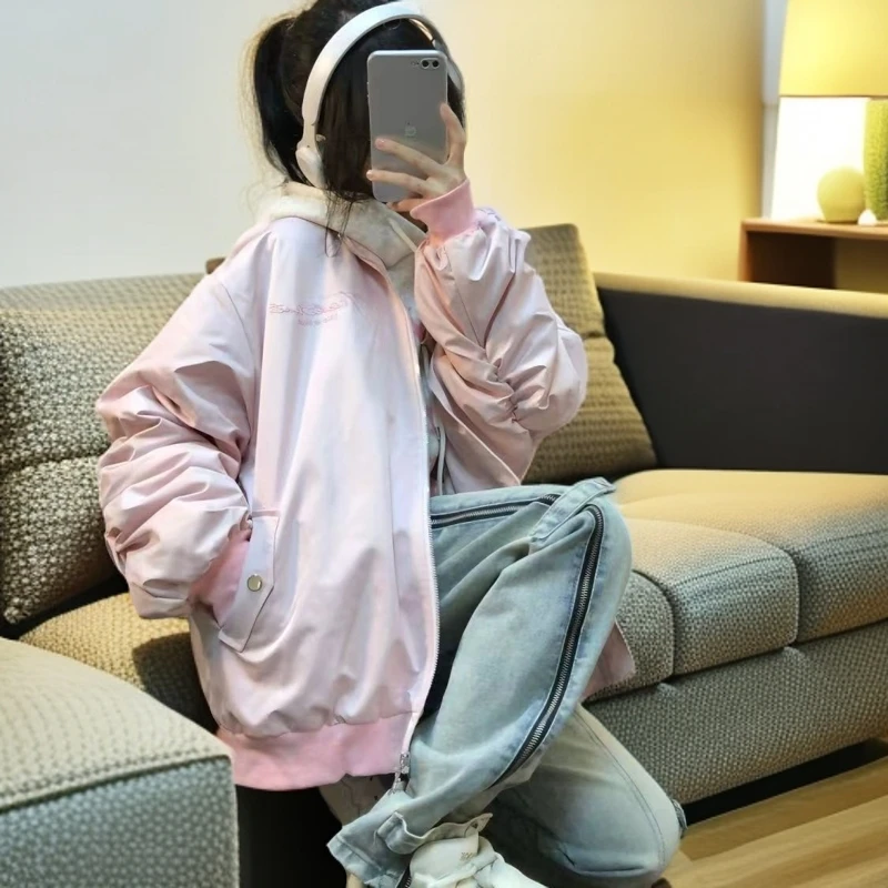 春秋季新款外套女韩版小个子vintage宽松百搭工装刺绣夹克上衣