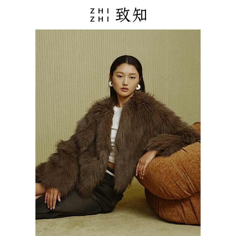 【橱窗】 留春令 仿狐狸毛短外套23冬季新款高级感穿搭ZZ2CWWE7052