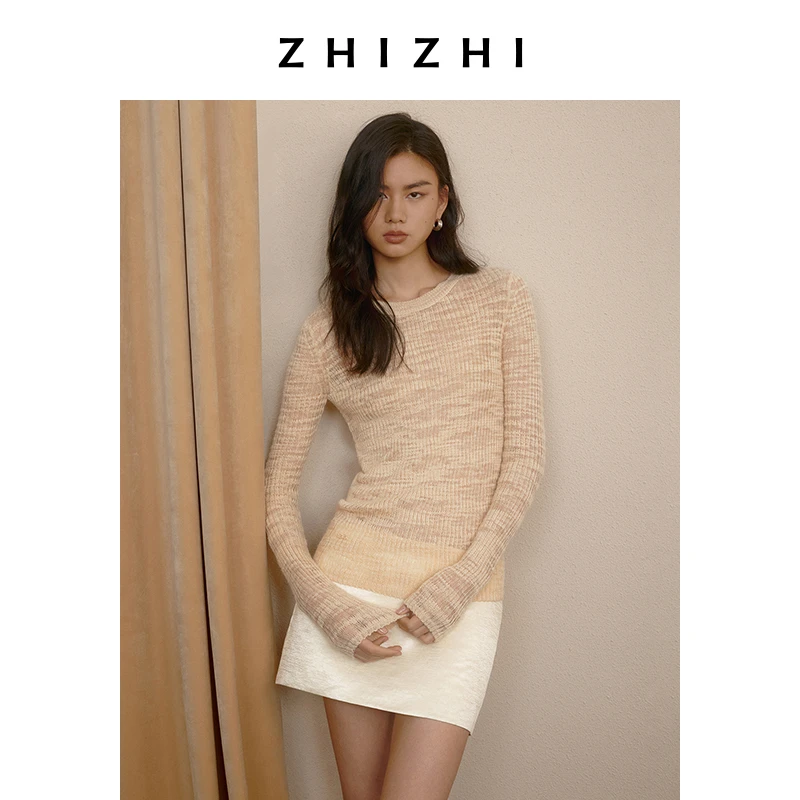【橱窗】眼波媚 镂空针织衫女秋季修身显瘦意ZZ2DAKZD039