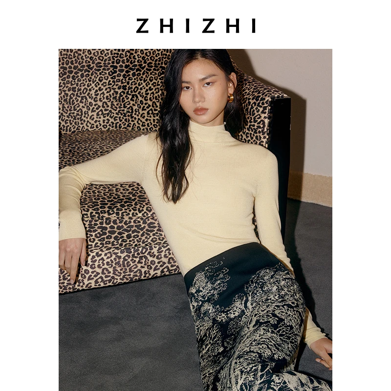 致知 归风便/催雪 半高领针织衫女25春纤云衫高级感ZZ2DAKZT009