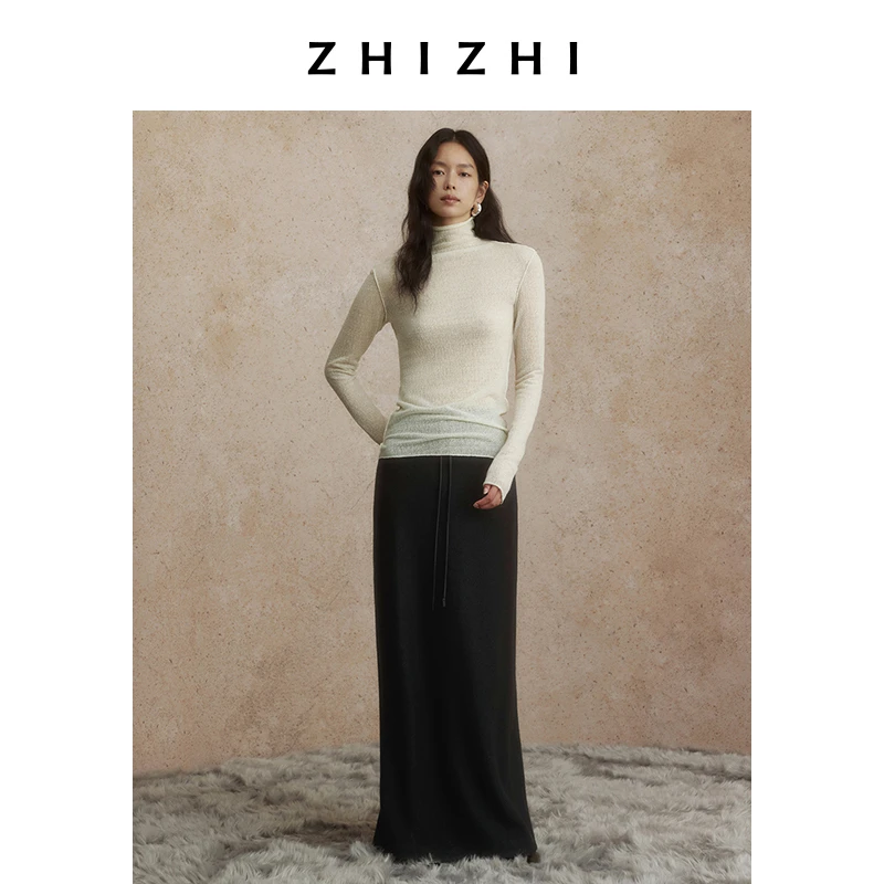 致知 庭院深深 运动直身半裙2024冬季新款时尚后开叉ZZ2DWWBW059