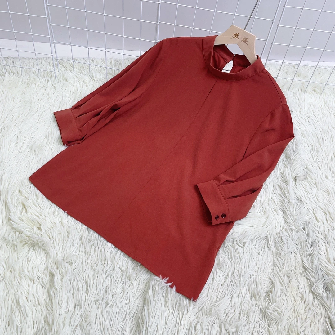 朗家 设计感衬衫独特衬衣新款女小众立领上衣时尚洋气  82063