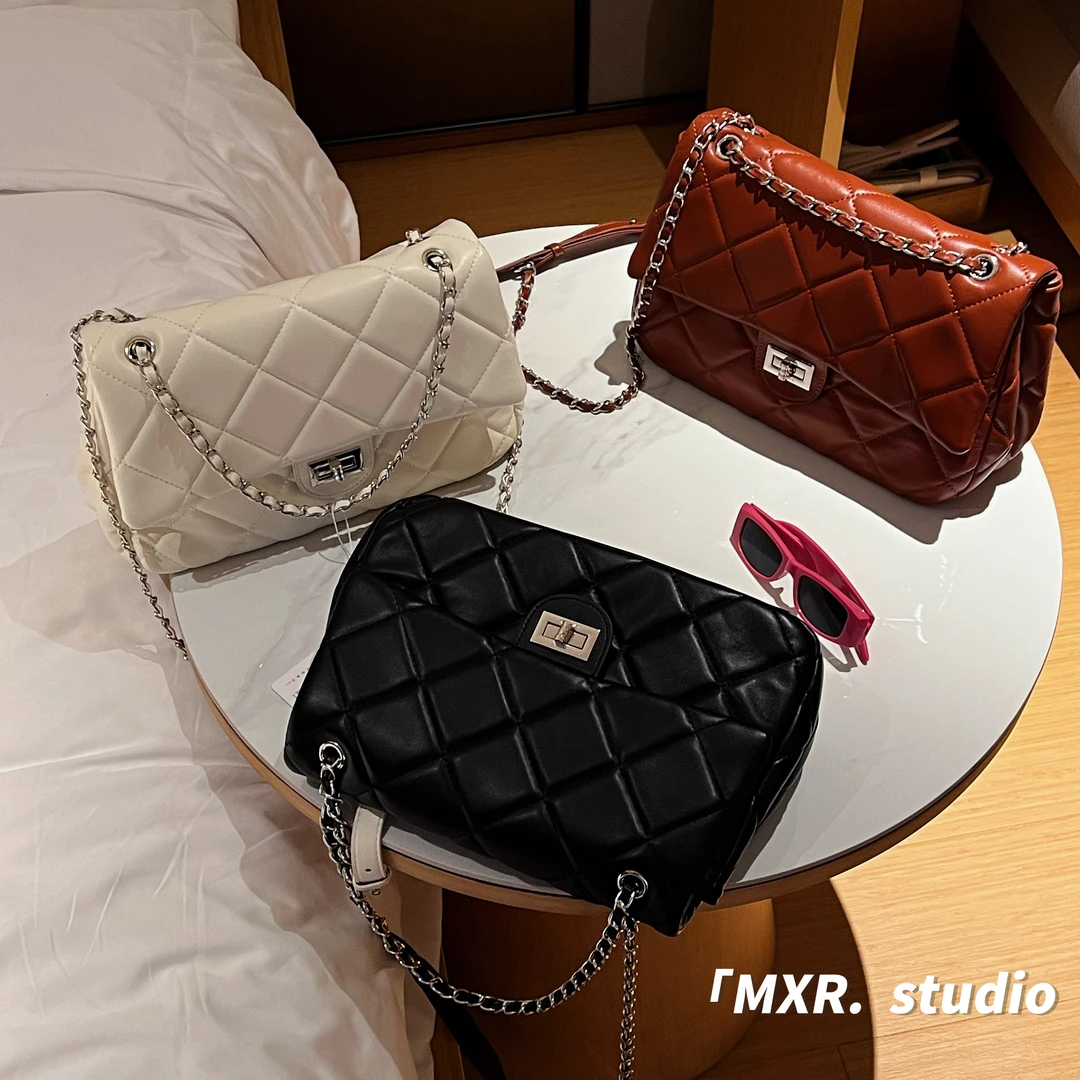 【黑暗荣耀】网红爆款链条菱格小香风女包2023新款大容量通勤流浪包