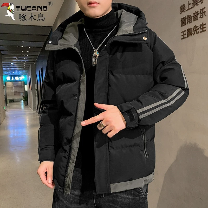 冬季新款男士棉衣外套加厚棉袄冬装男生连帽棉服潮