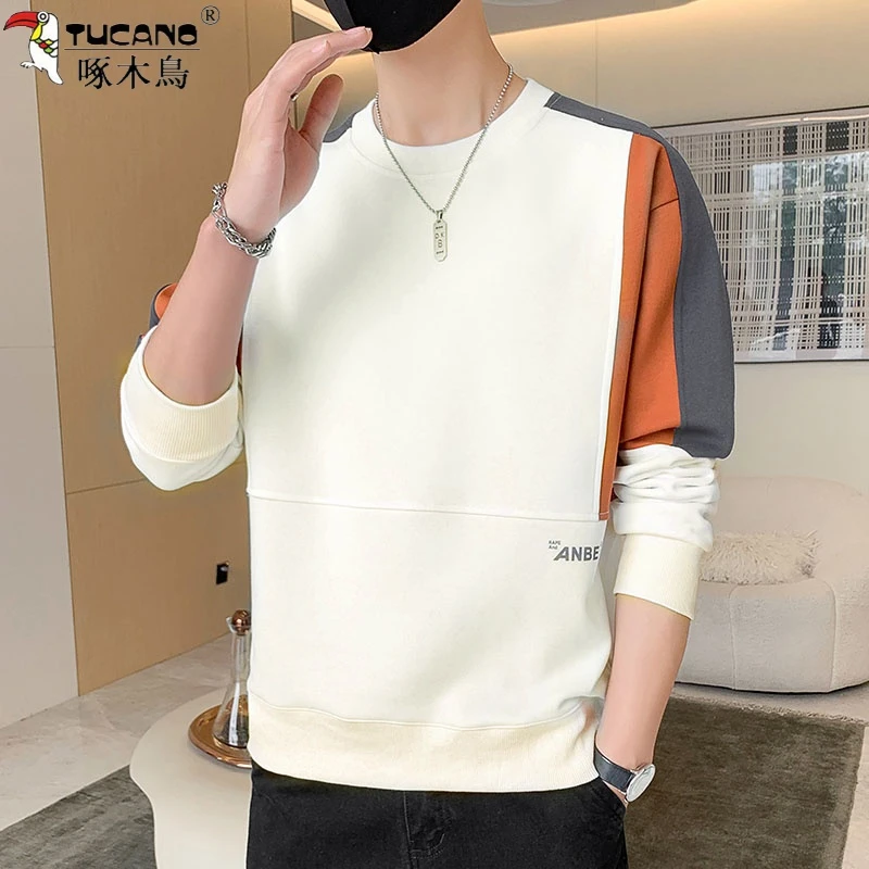 休闲卫衣男春秋季新款宽松潮流百搭宽松圆领长袖t恤