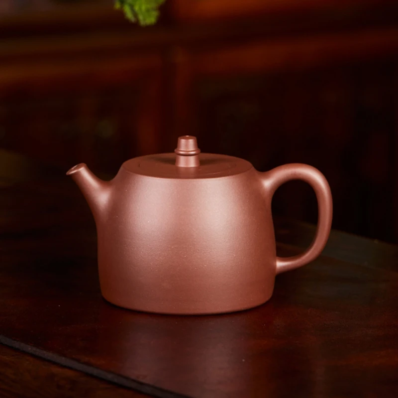 宜脉紫砂 宜兴原矿紫砂壶 周陶君手制大汉铎 原矿底槽青 570cc