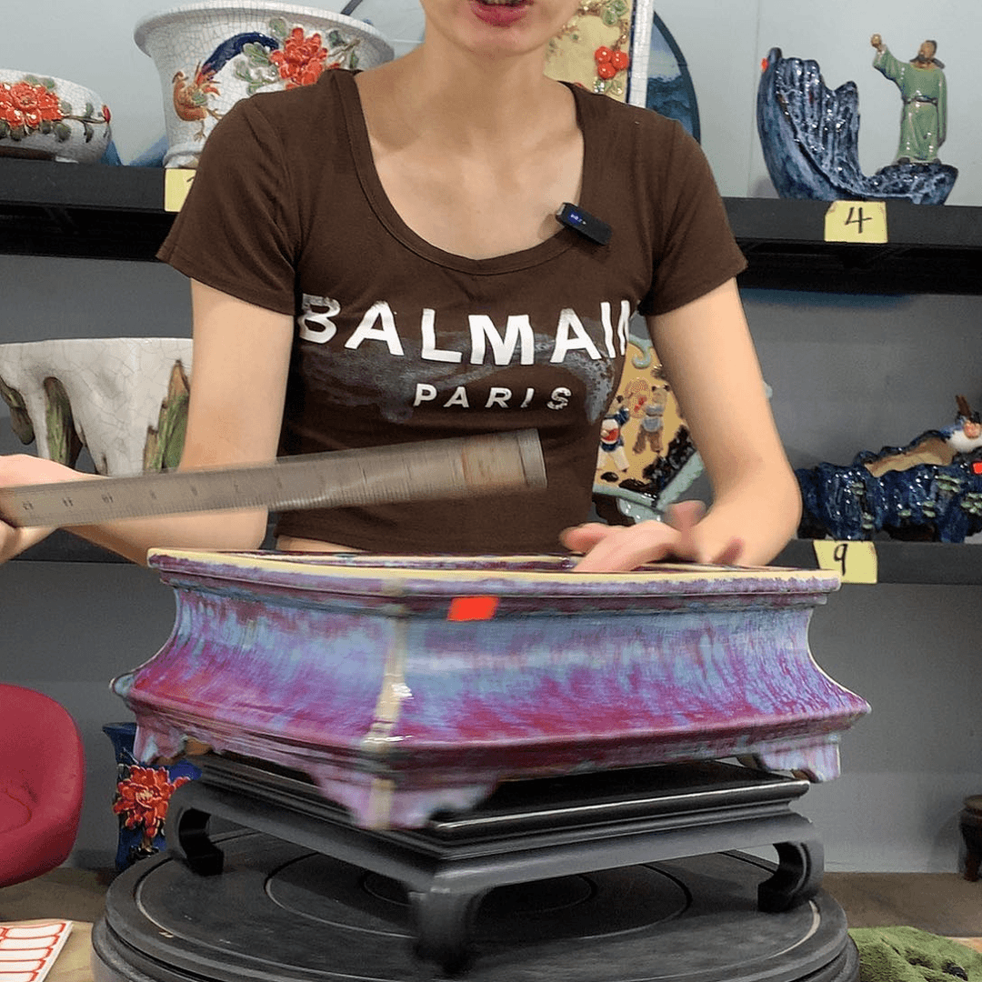 阿杰石湾盆高温烧制内长26内宽18深9