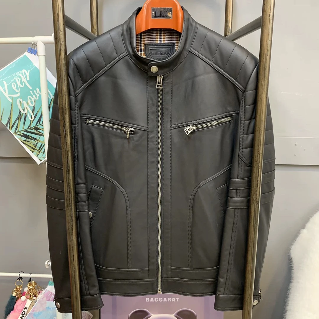 ZXT男士真皮皮衣摩洛哥进口绵羊皮哑光工艺立领时尚潮款DW23022