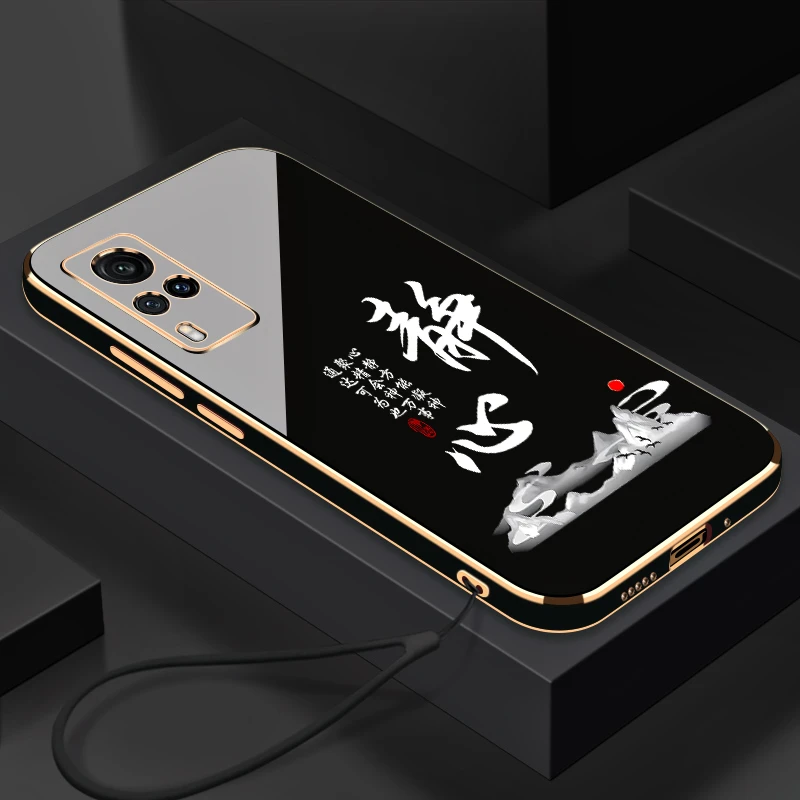 适用于电镀静心vivox60手机壳全包防摔硅胶软壳【送挂绳】