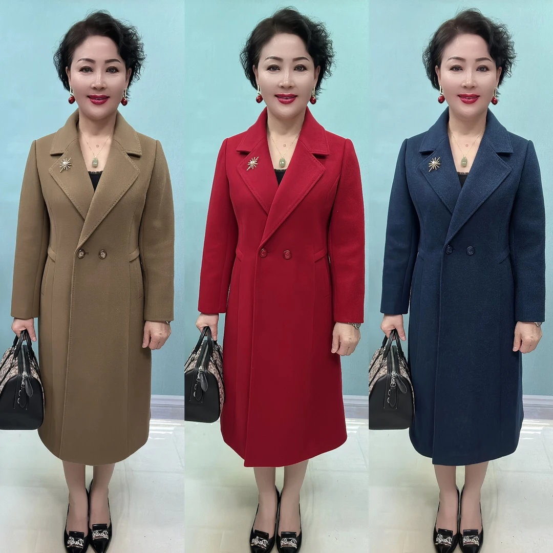 GY#958秋冬时尚气质中长款羊绒毛呢外套，衣长105呢子冬季女士女装