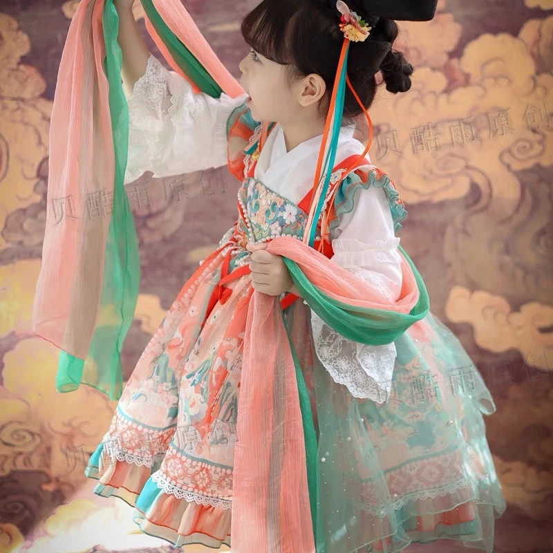 【敦煌】异域风格公主裙仙女连衣裙甜美礼服童装裙女纱儿童民族风