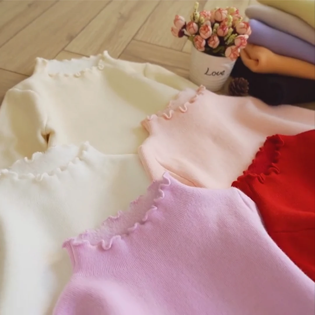 毛衣打底fuli加绒童装秋冬季款小童男女童宝宝打底衫半针织衫儿童