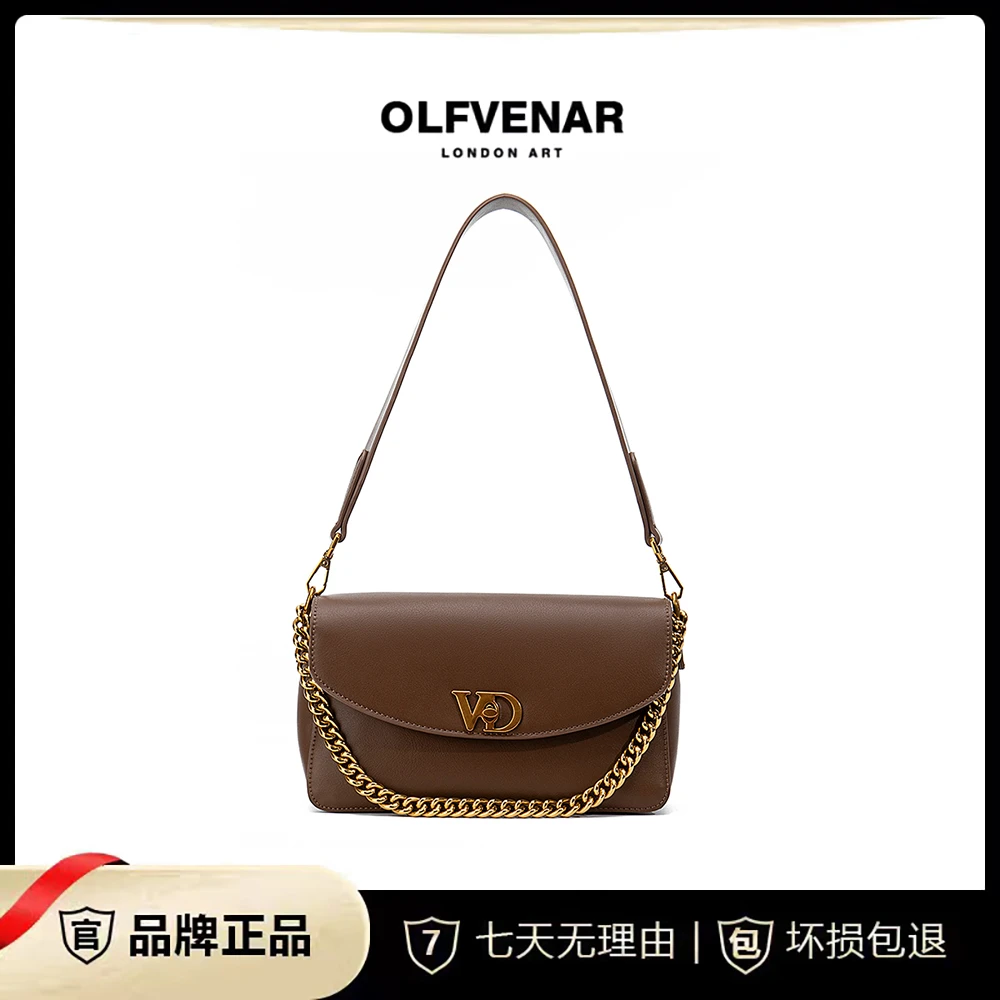 OLFVENAR/欧梵纳 新款轻奢气质韩版设计棕色单肩包4008-D
