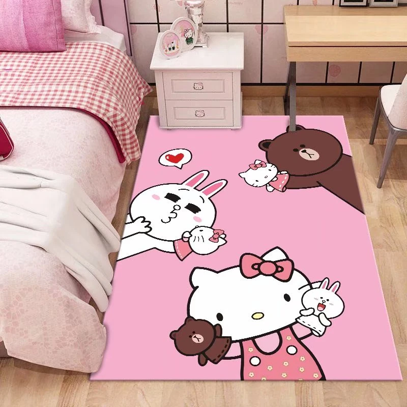 儿童卡通地毯【水晶绒】宝宝卧室床边儿童爬爬垫可爱卡通客厅地毯垫