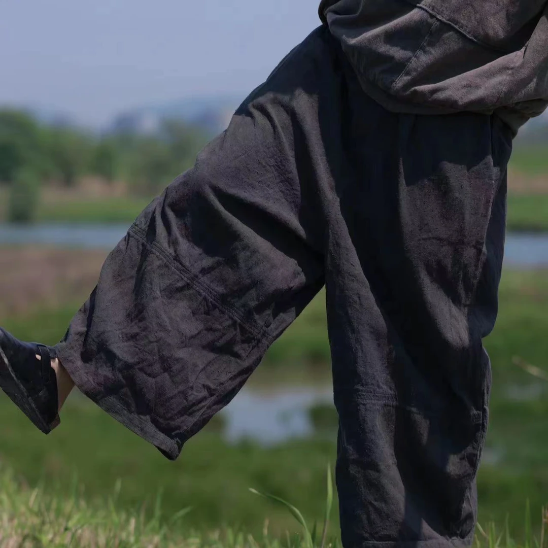 【古兰木】棉麻混合阔版休闲裤6389