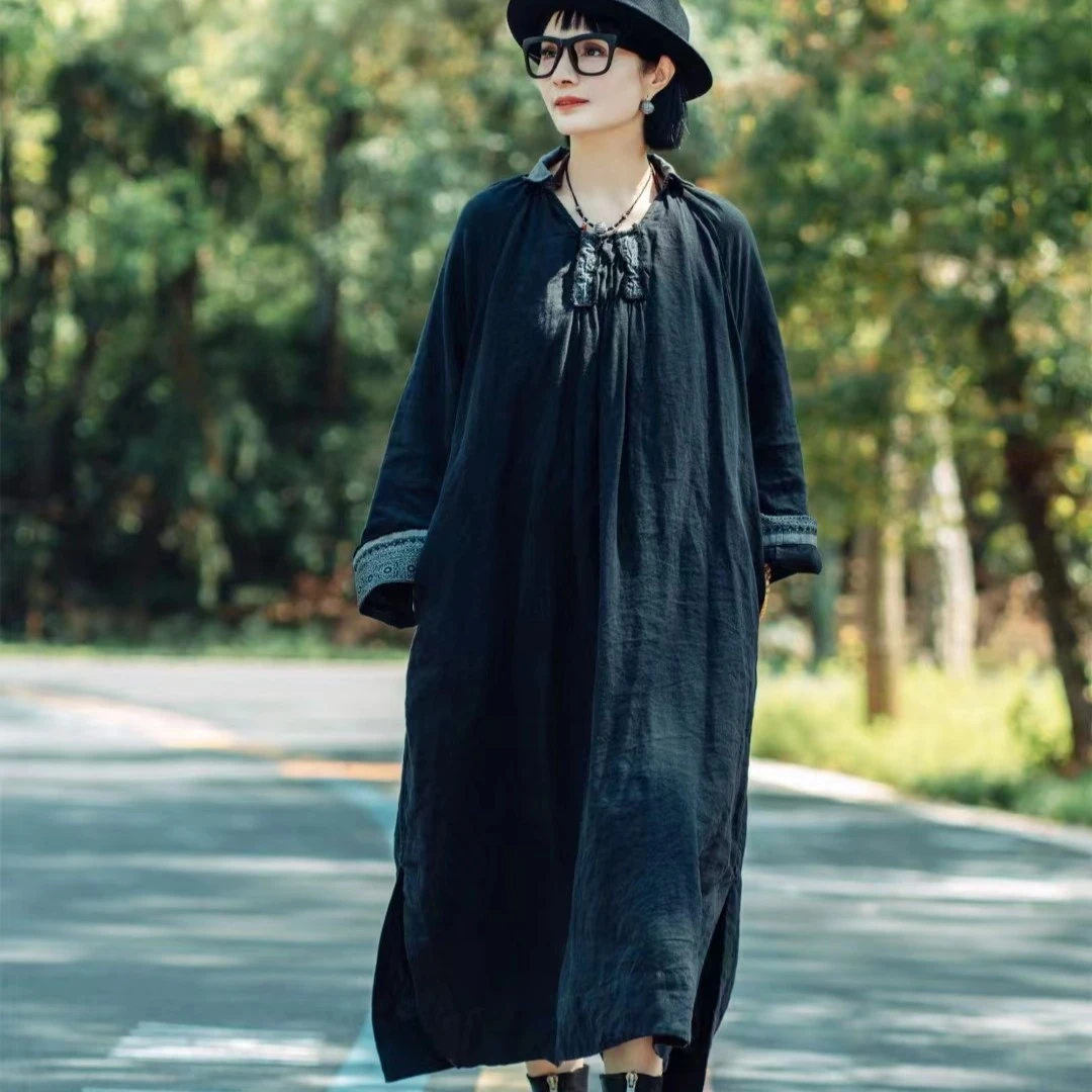 原创设计  复古衬衫领 中长裙046外套