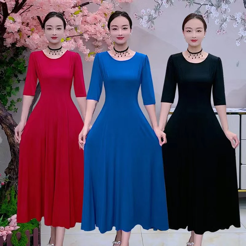 604款气质超长裙优雅高贵妈妈装时尚修身中老年女装连衣裙宴会裙