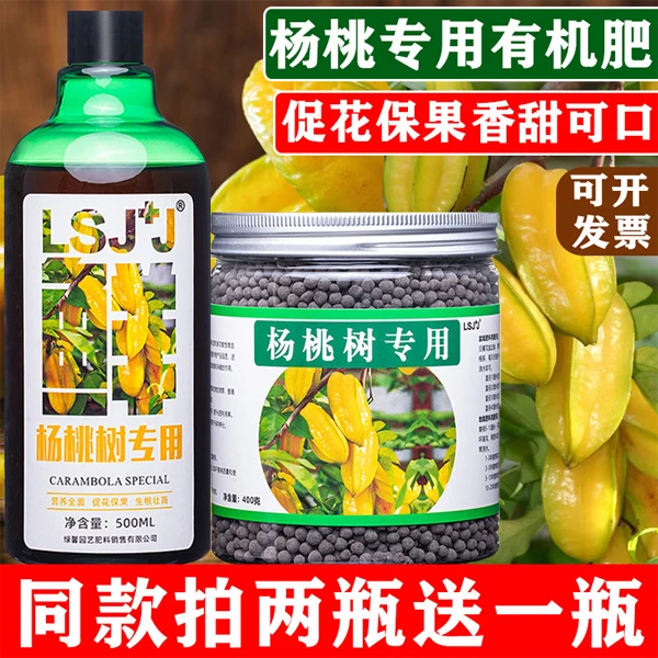 杨桃树专用肥阳桃肥料促花促果增甜高效有机复合颗粒缓释肥营养液