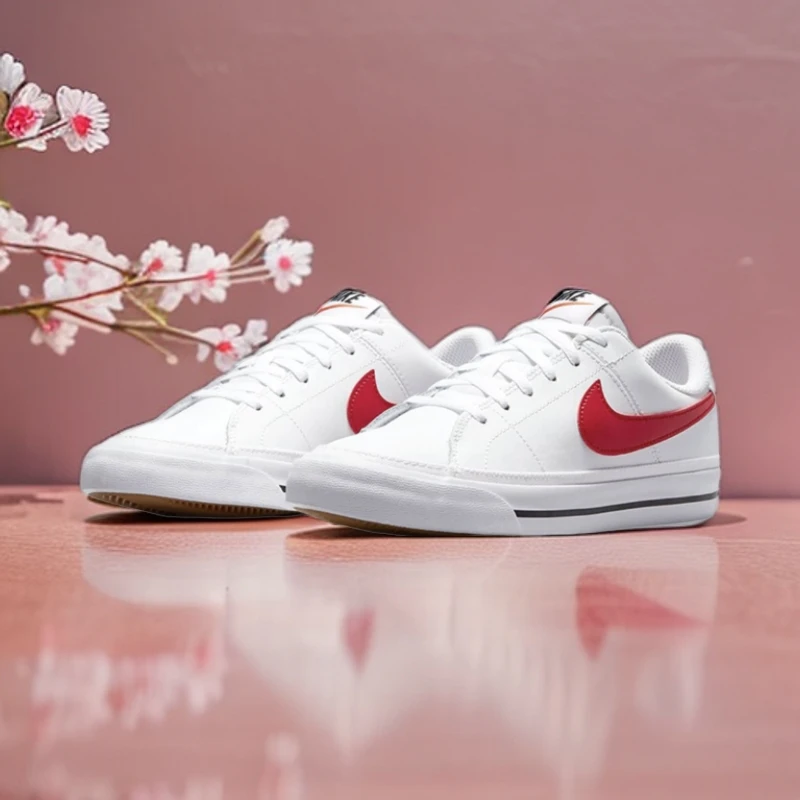 Nike Court Legacy 防滑减震时尚潮流低帮板鞋白红 DA5380-105