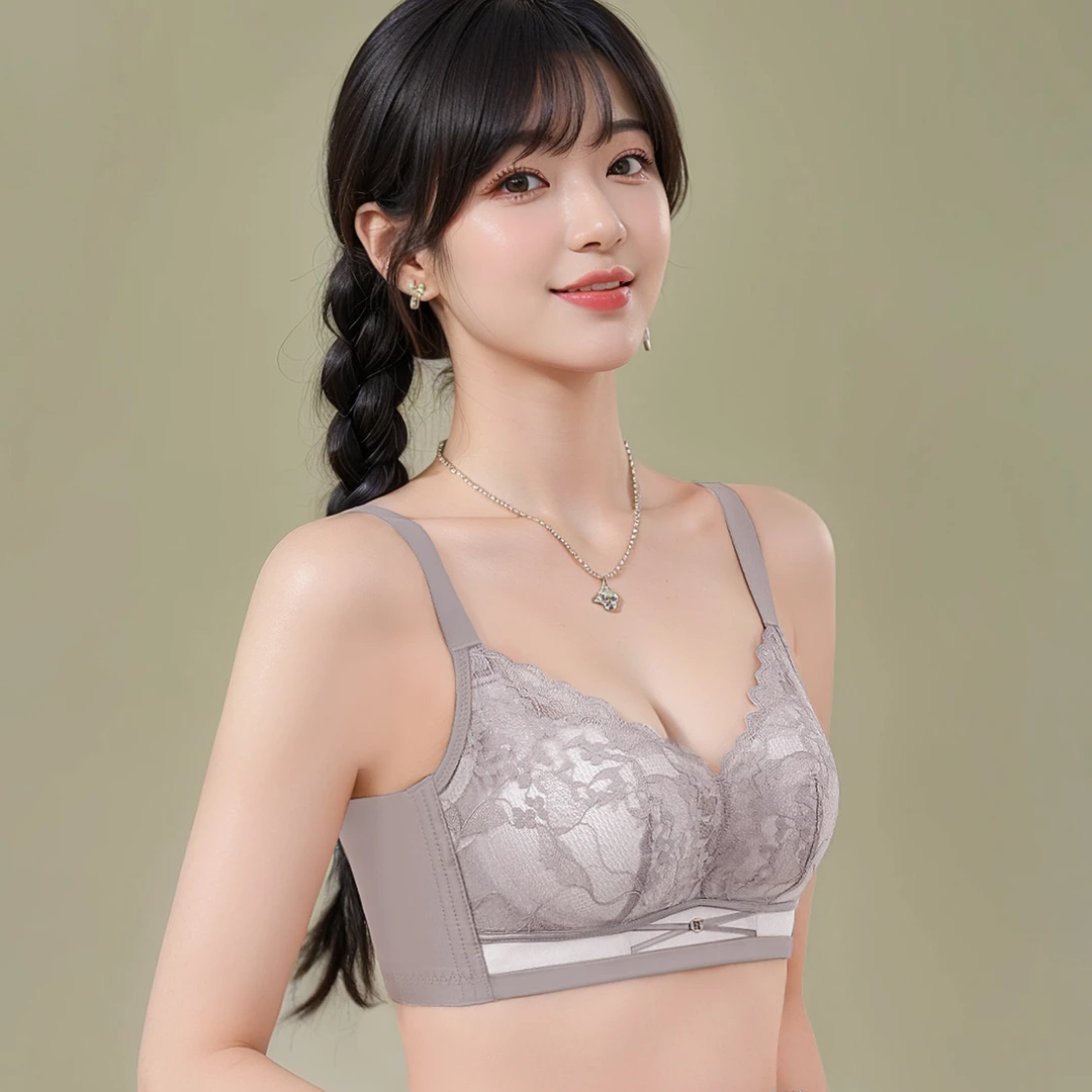 波波女神内衣女无钢圈加厚小胸聚拢收副乳上托防下垂调整型文胸罩