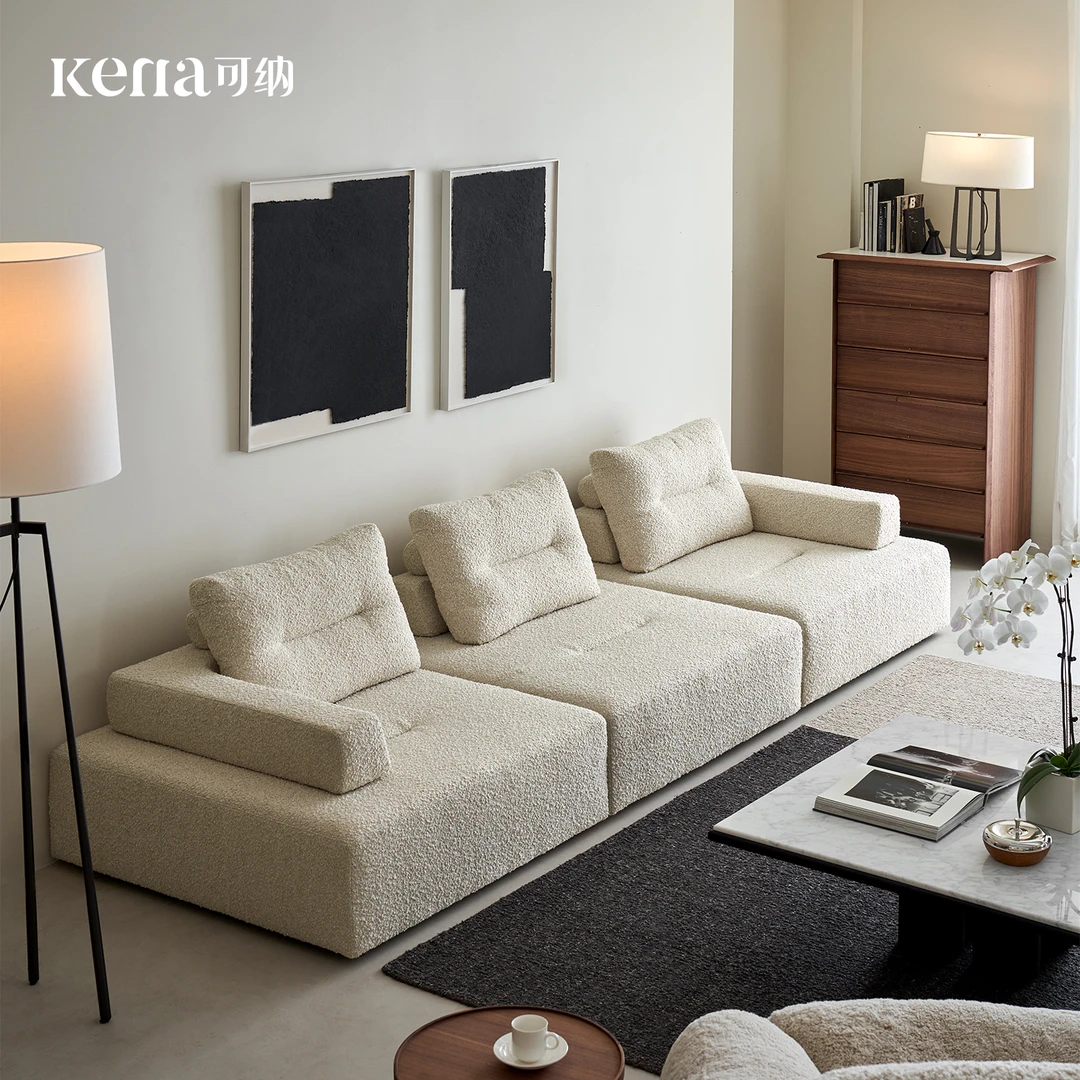 Kena可纳/立方模块组合豆腐块侘寂风创意客厅设计师羽绒布艺沙发Z