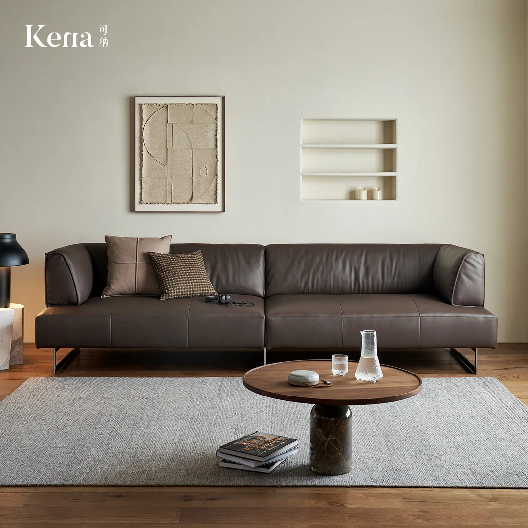 Kena可纳/庞贝全真皮沙发客厅现代真皮意式极简小户型直排Z