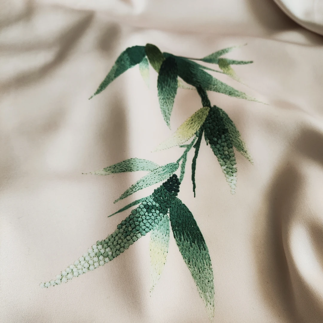 清新素雅竹服装面料