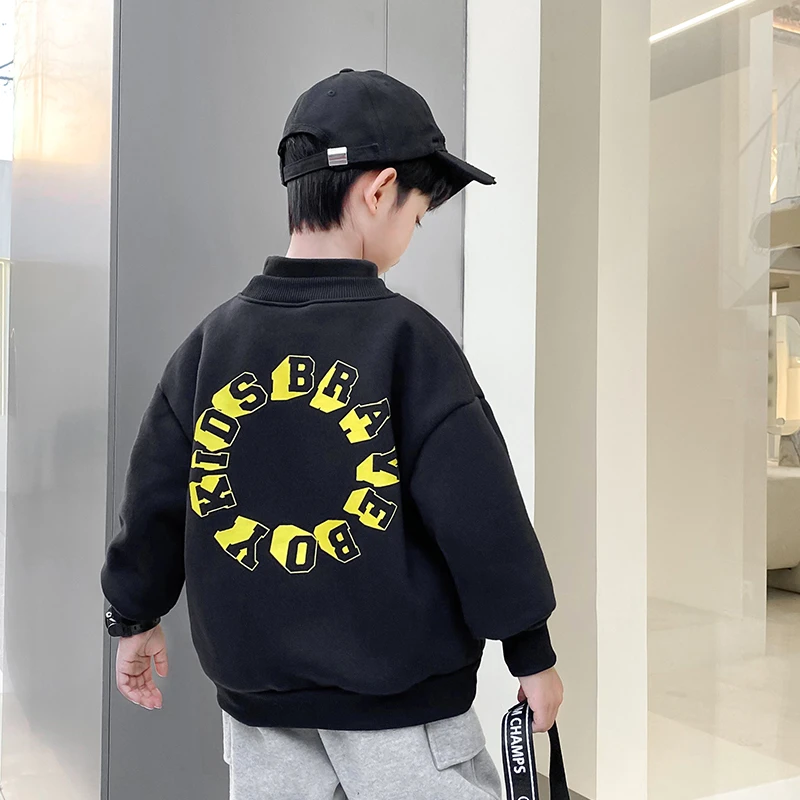 【福利卫衣并】男童加绒加厚冬季卫衣插肩袖洋气儿童|0dc30