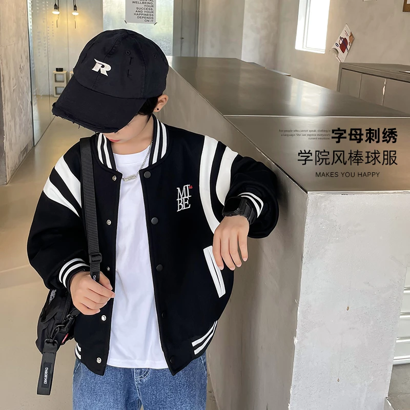 【棒球小子】男童字母刺绣学院风中大童棒球服休闲外套|23cd02