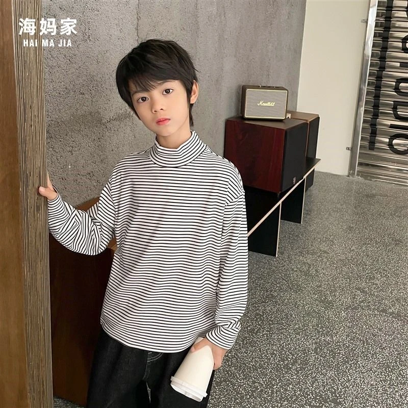 海妈家男童德绒打底衫半高领秋冬款儿童长袖保暖内衣|23da02