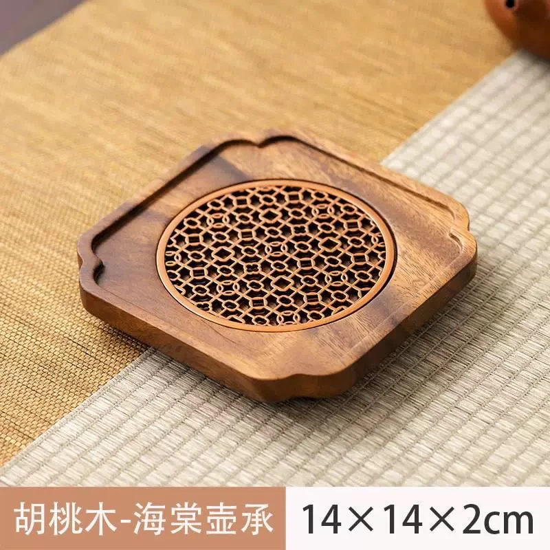 南美胡桃木雨木实木壶垫杯托壶托隔热垫茶垫茶托托盘简约垫子茶道