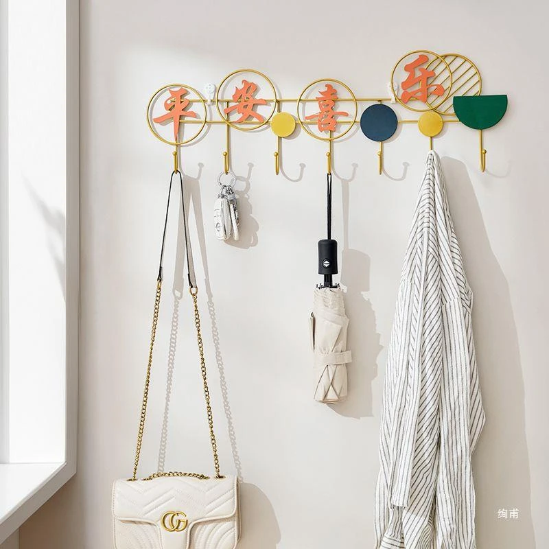 设计进门玄关轻奢创意门后衣服挂钩入户门壁挂墙壁精致收纳客厅