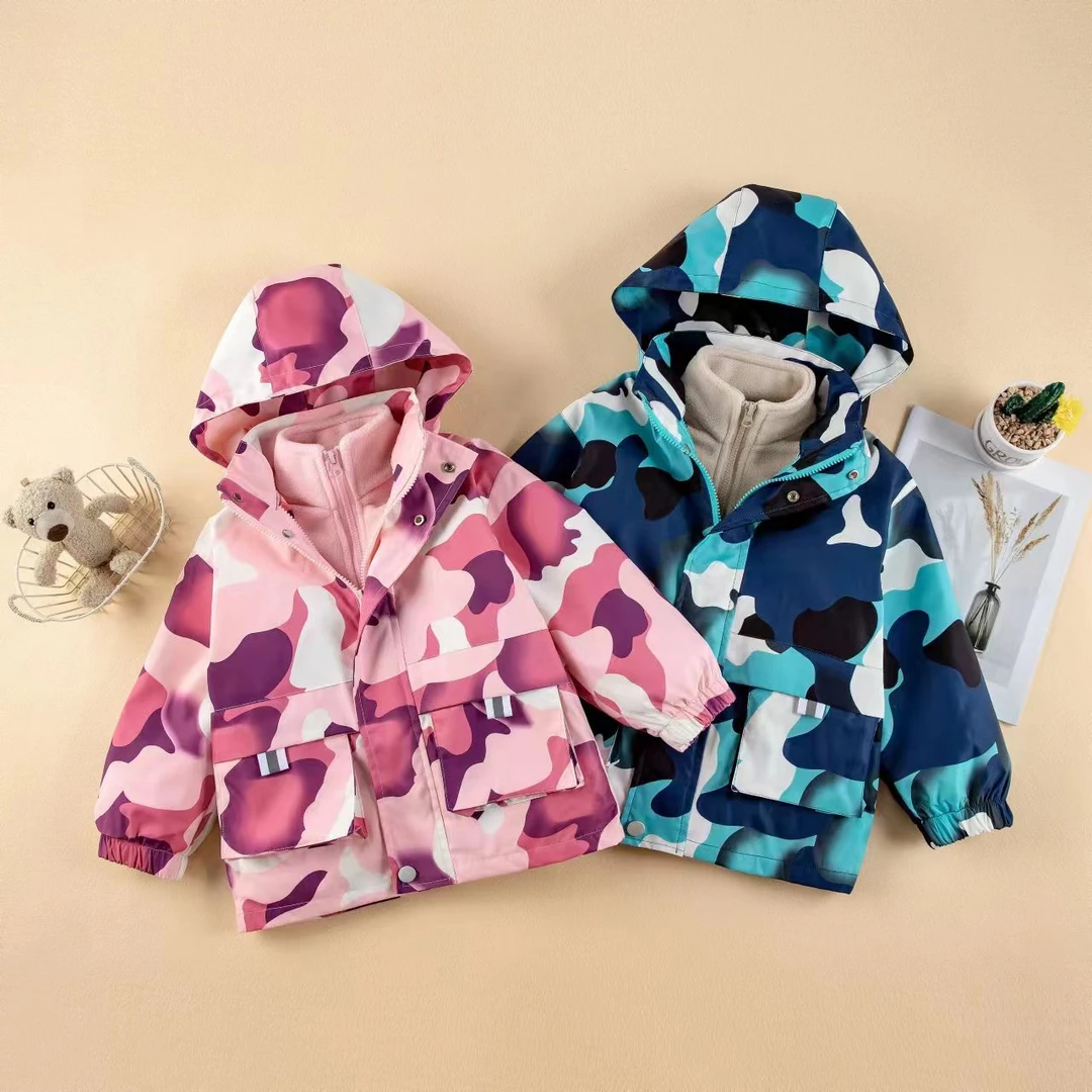 (一衣三穿防风保暖)2-10岁中小童两件套冲锋衣N-23612