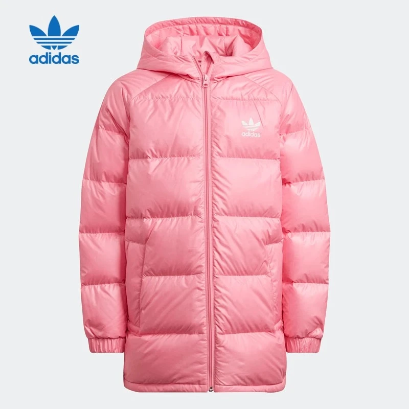 Adidas 三叶草亲子保暖连帽羽绒服 HK0389（158/充绒157g）