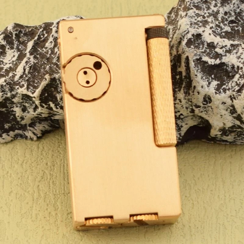 黄铜光面黄铜煤油打火机侧滑便携老式点火双仓抬壁侧滑送男士礼物