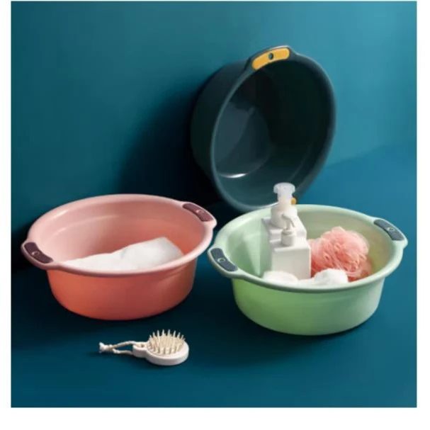 洗脸盆 双耳盆学生宿舍洗衣盆洗菜盆加厚塑料盆大中小号3只装