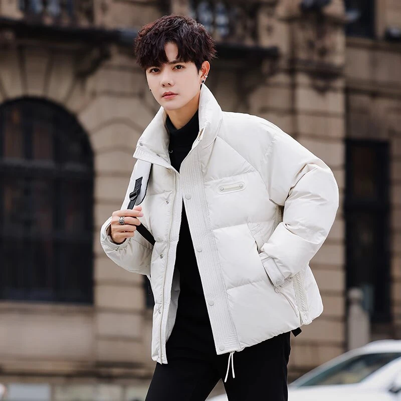 轻薄棉服男冬季加厚保暖立领外套新款潮牌时尚户外防寒衣服