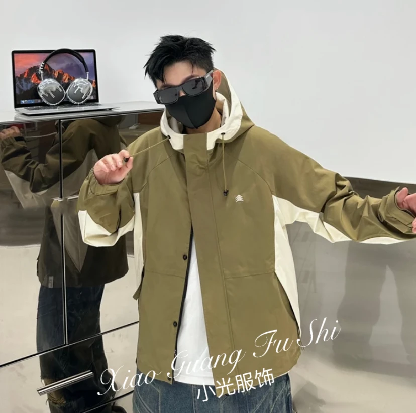 8813#休闲外套工装连帽时尚休闲百搭宽松外套夹克