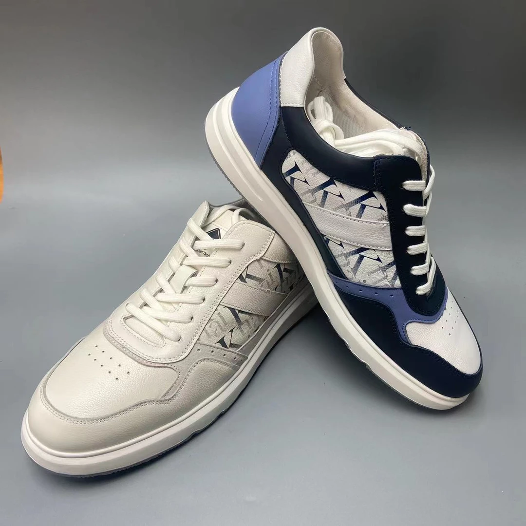 7326男士kn板鞋百搭时尚潮鞋舒适低帮透气男款黑白经典四季真皮鞋