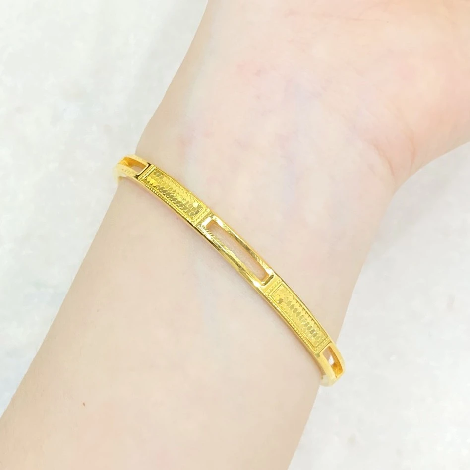 足银手镯 足银手镯 首饰镂空鱼鳞同款实心不掉色送女友礼物