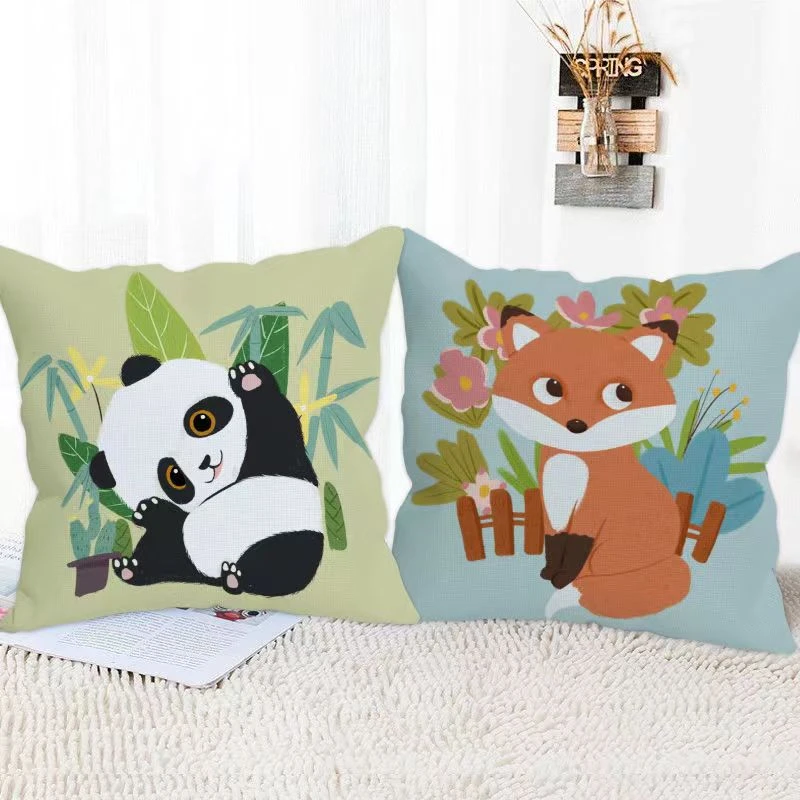 十字绣抱枕套卡通简约动物可爱车用宿舍沙发靠垫儿童房自己线绣